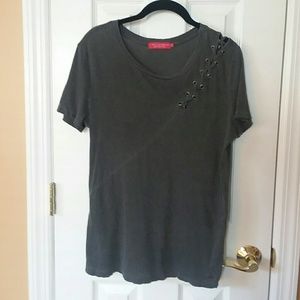 n: Philanthropy Distressed Tee With Laces